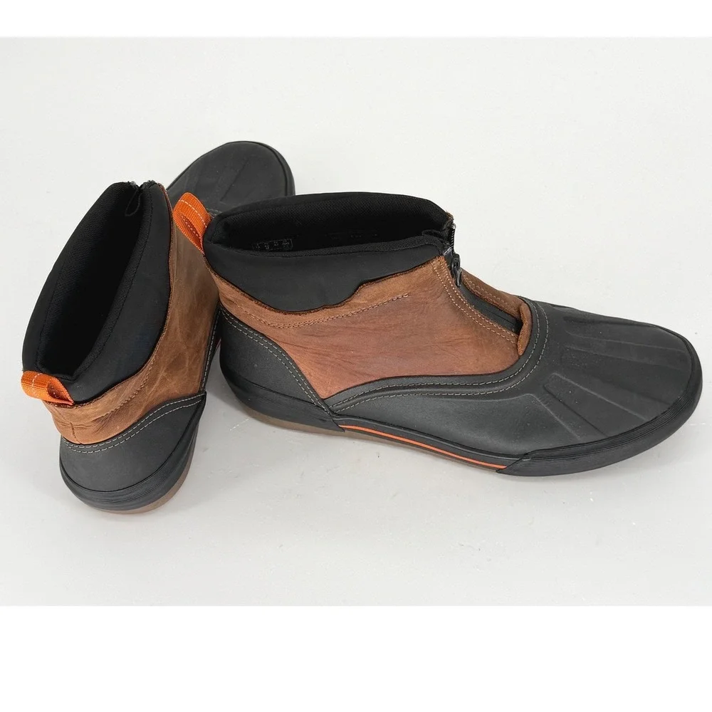 Clarks Bowbury Zip  Brown Black Leather Rubber Duck Boots 13‎ Gorpcore 99-16
